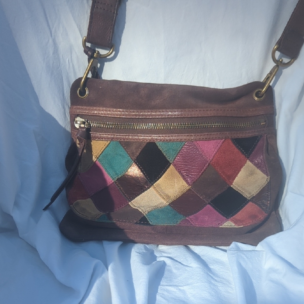 Fossil Brown Patchwork Handbag